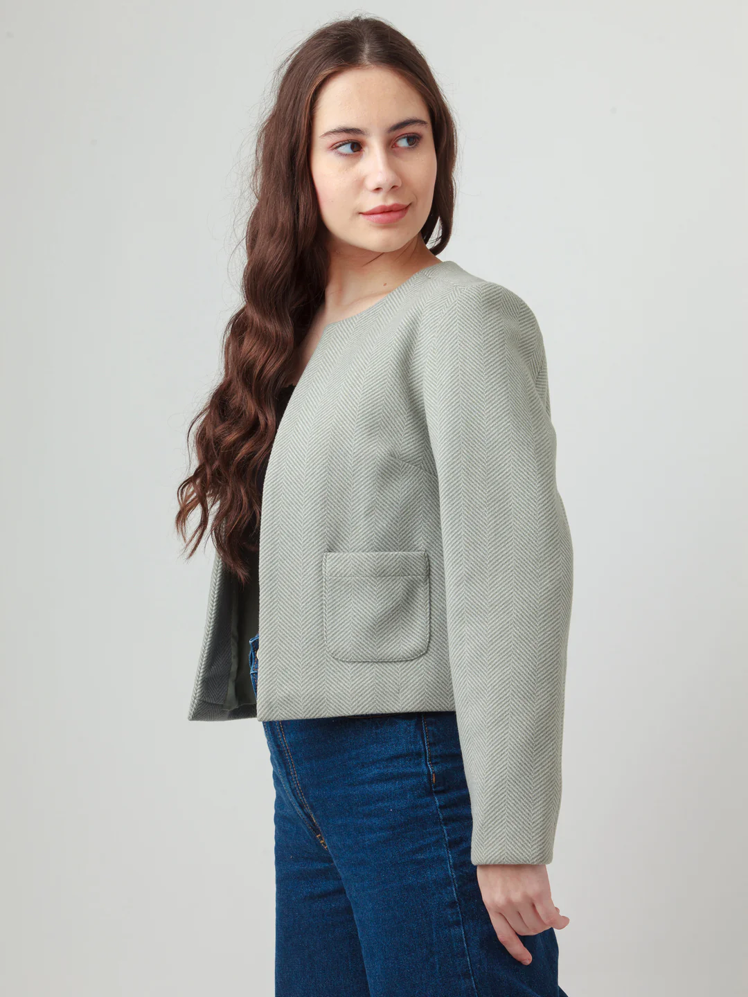 Green Solid Jacket - Image 3