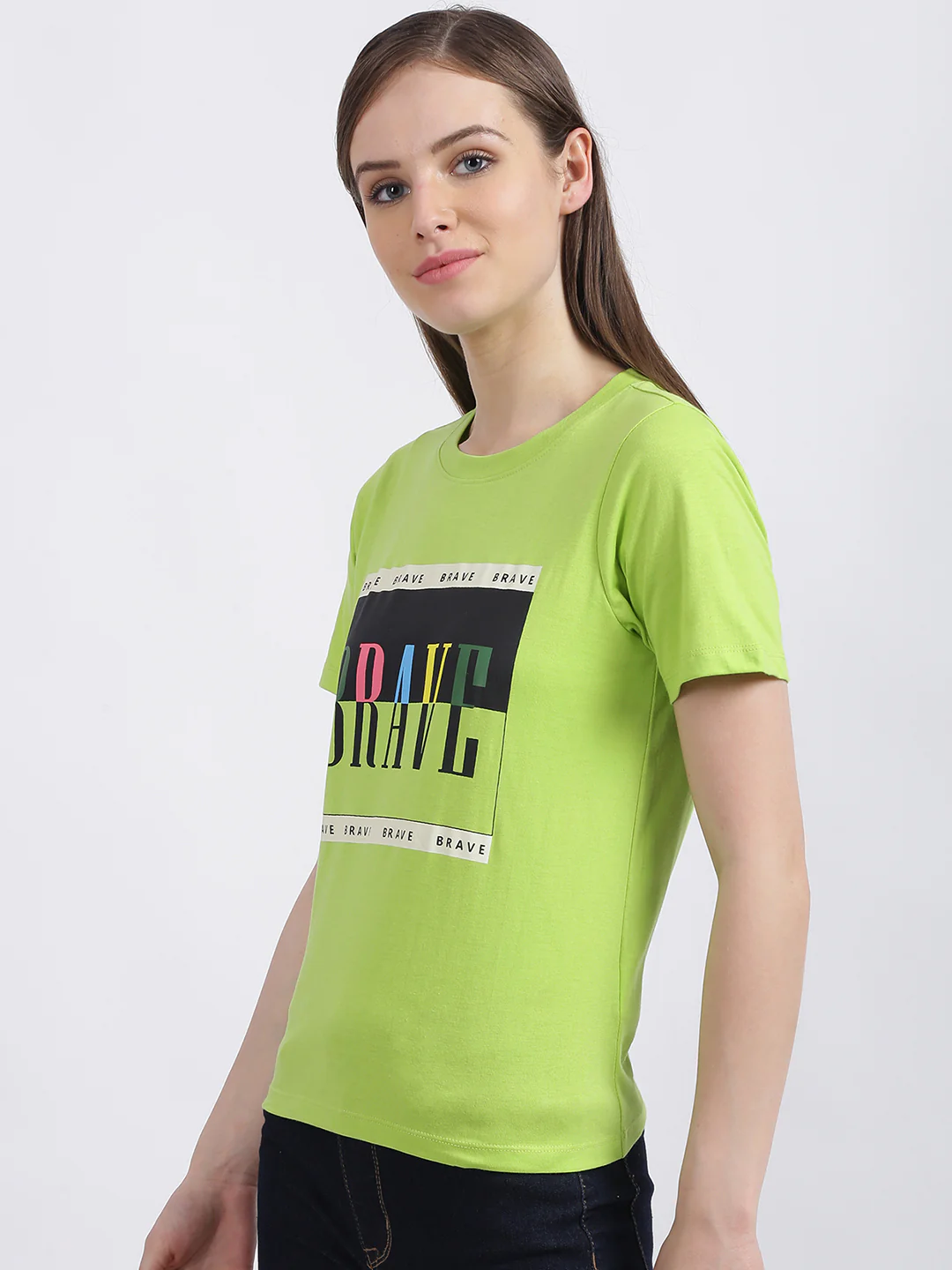Green Solid Regular T-Shirt - Image 2