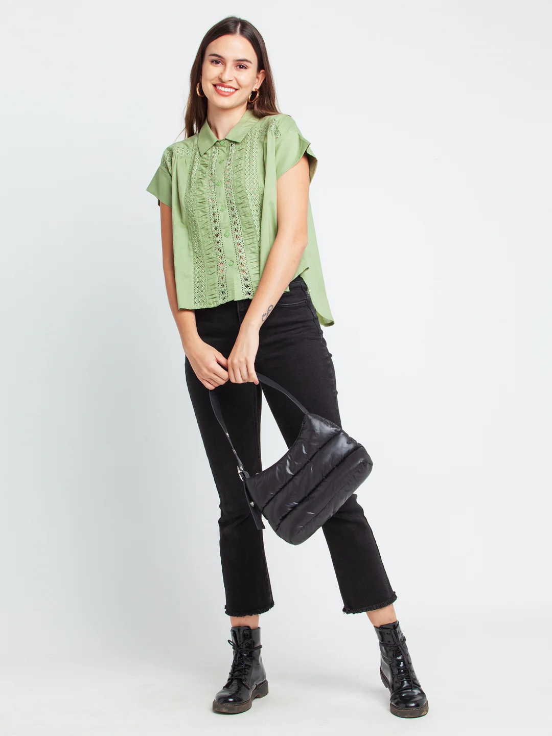 Green Solid Regular Top - Image 5