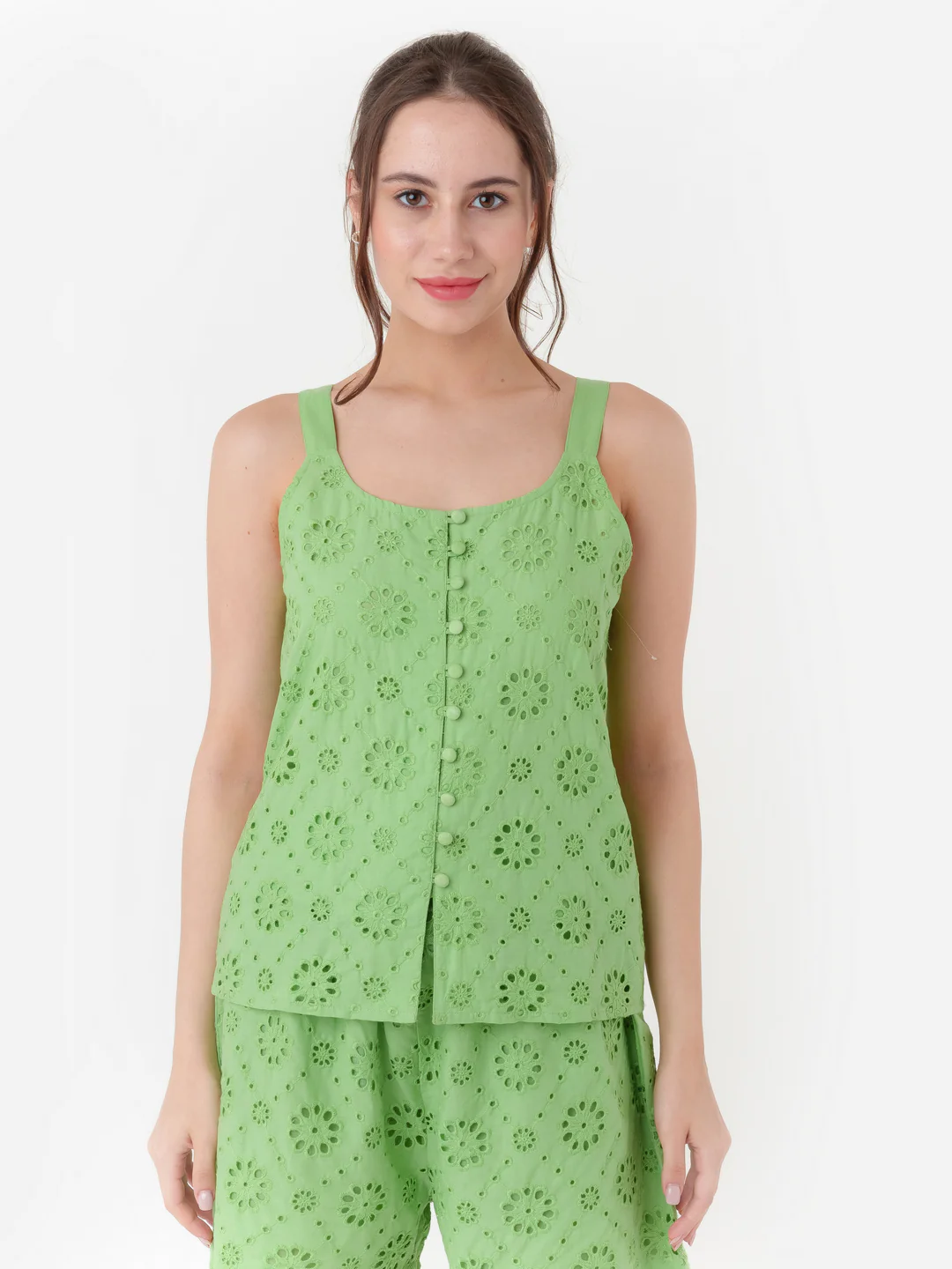 Green Solid Regular Top - Image 2
