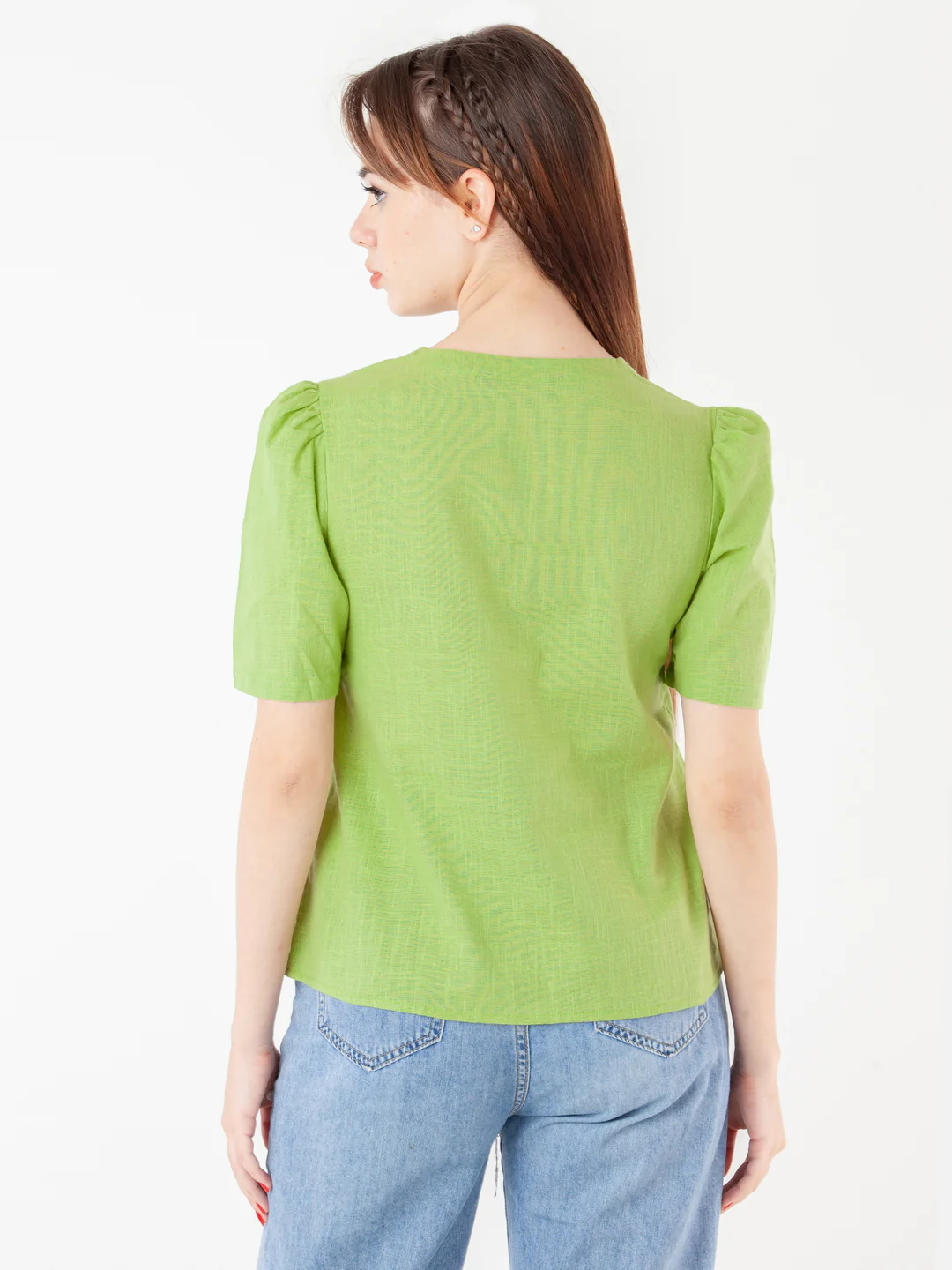 Green Solid Regular Top - Image 4