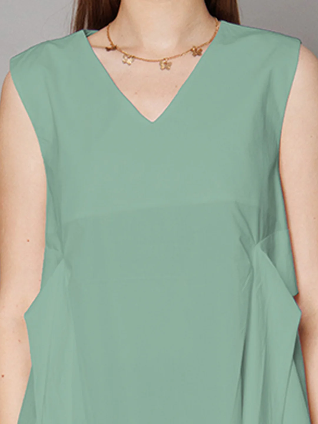 Green Solid Relaxed Fit Top - Image 4