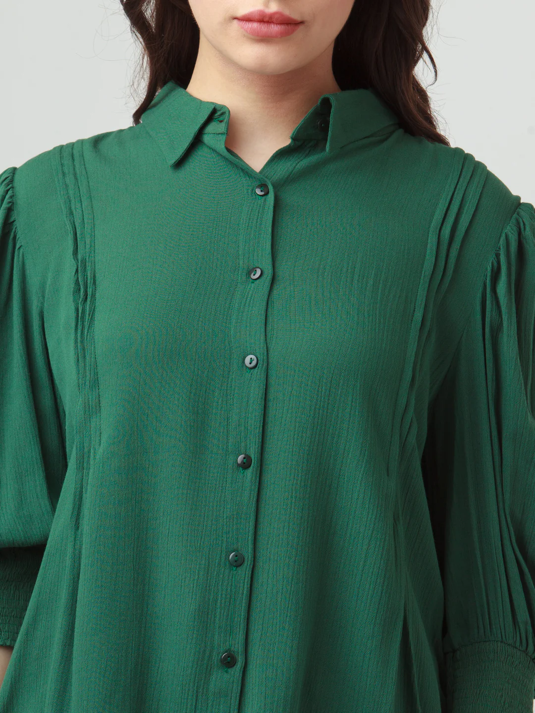 Green Solid Shirt - Image 6