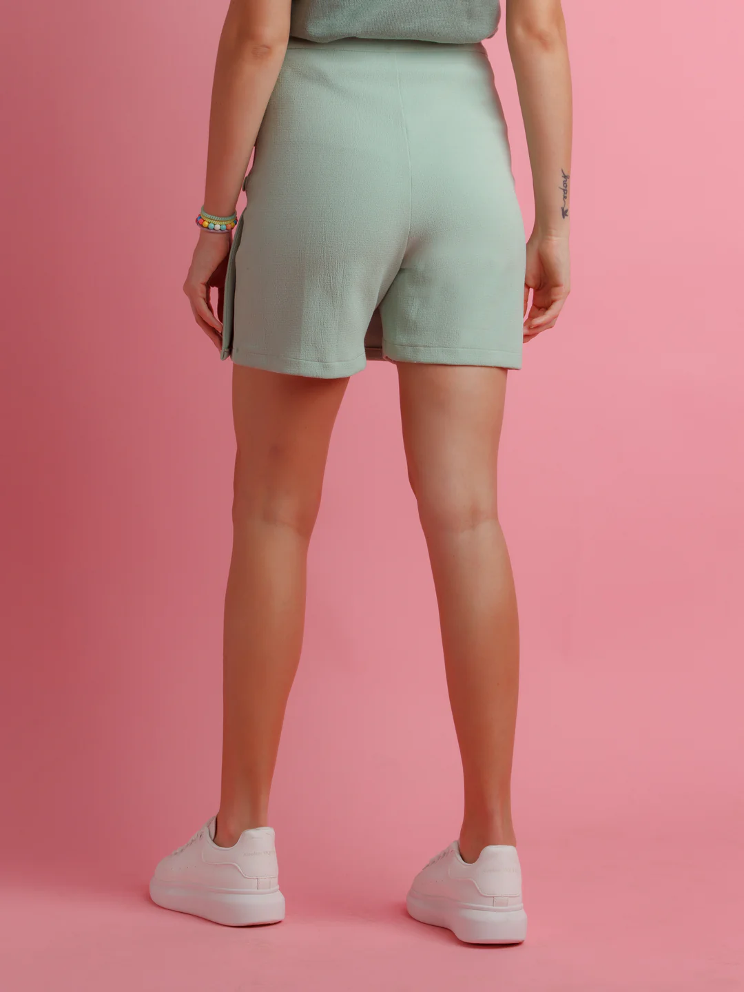 Green Solid Skirt - Image 4