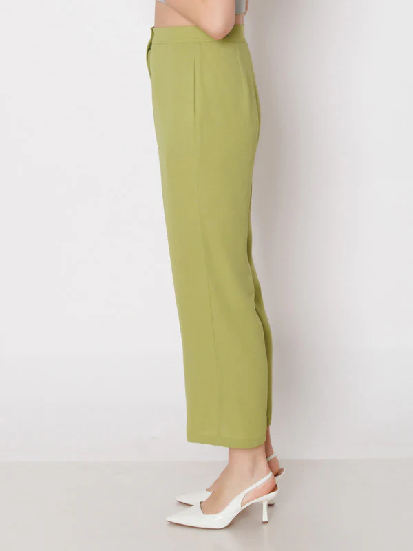 Green Solid Straight Fit Trouser - Image 3