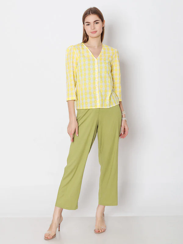 Green Solid Straight Fit Trouser - Image 5