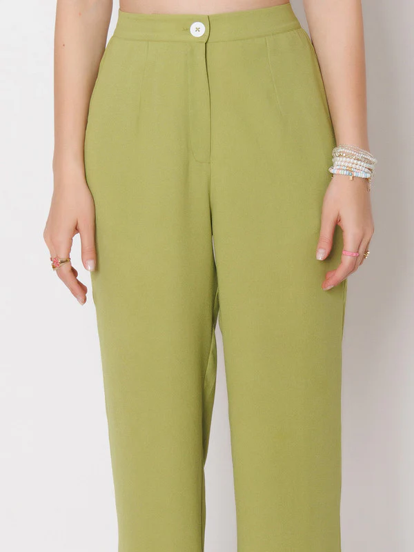 Green Solid Straight Fit Trouser - Image 6