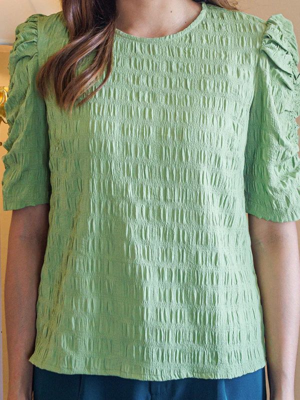 Green Solid Straight Top - Image 6
