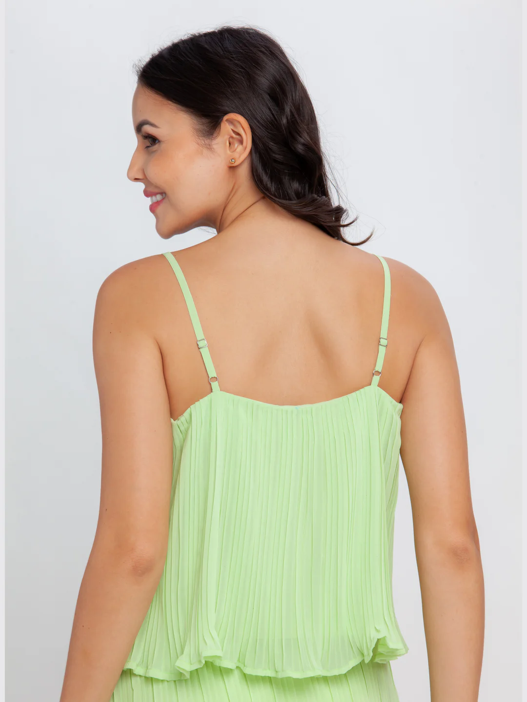Green Solid Strappy Top - Image 5
