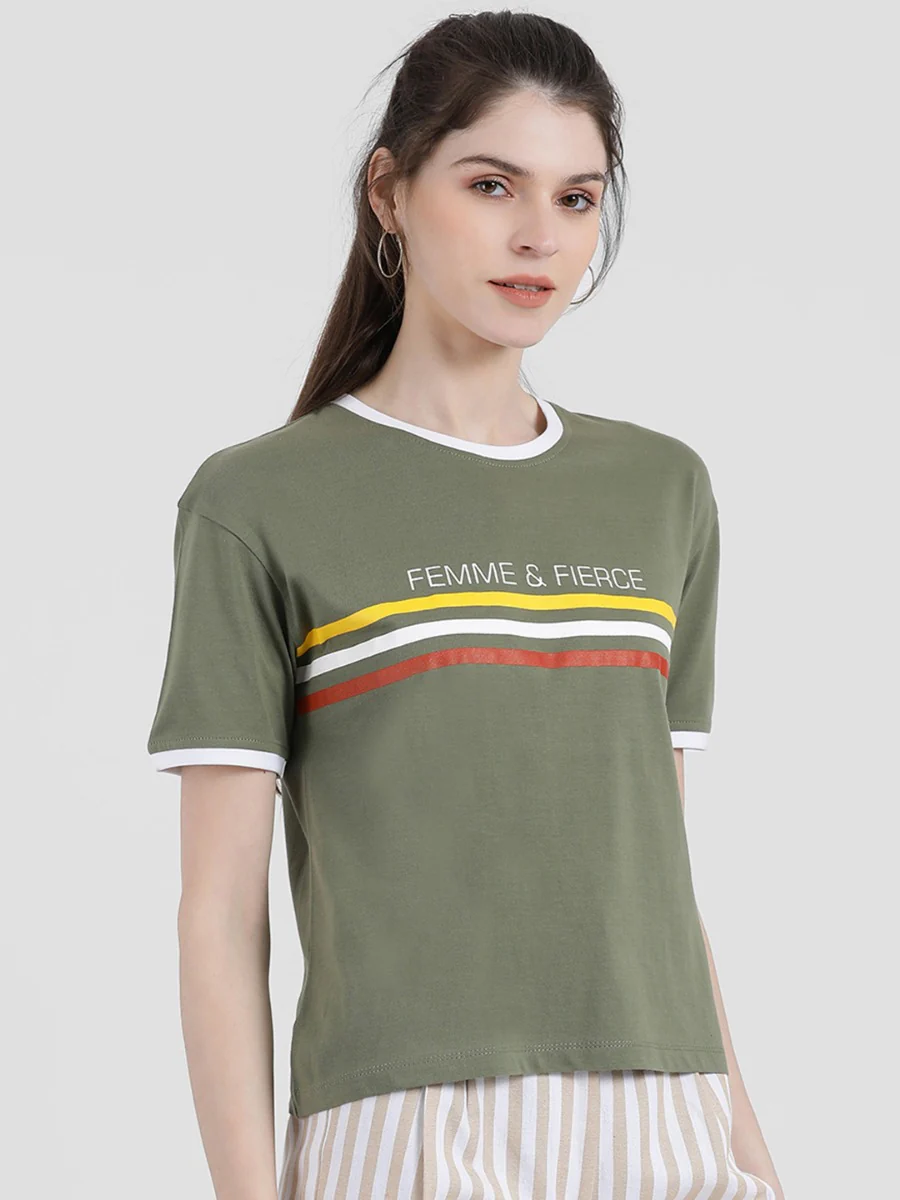Green Printed T-Shirt - Image 3