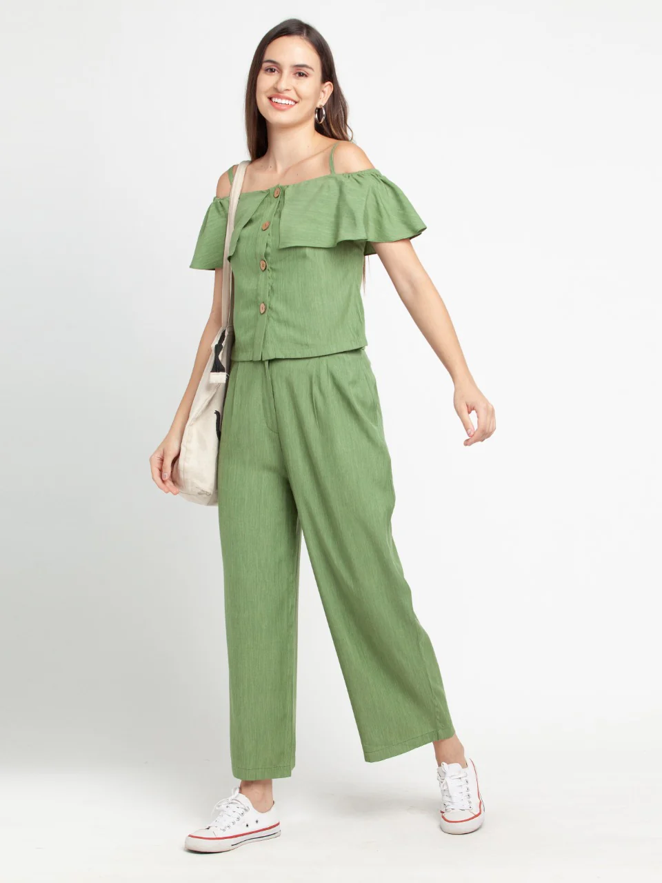 Green Solid Trouser