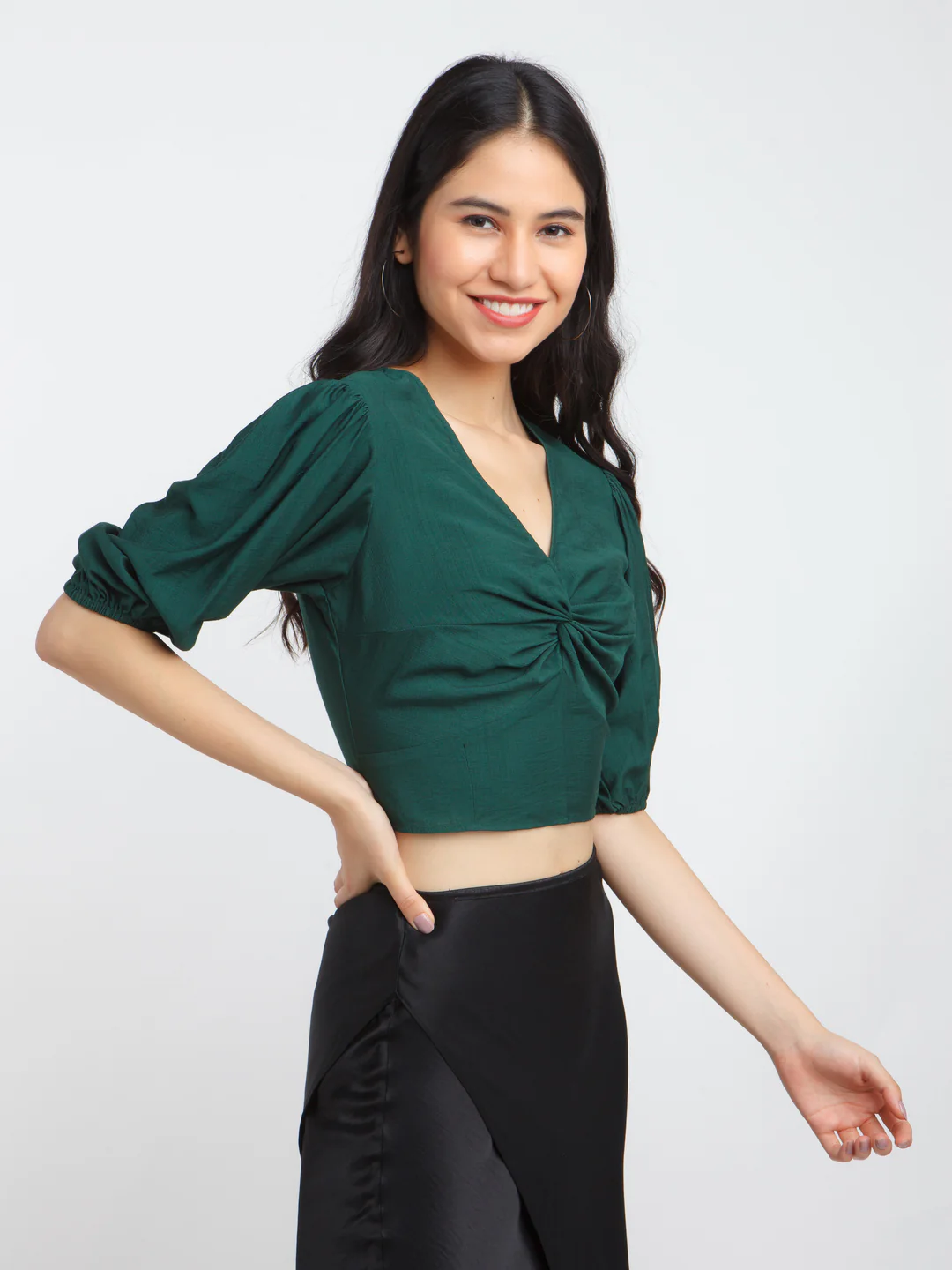 Green Solid Twisted Top - Image 3