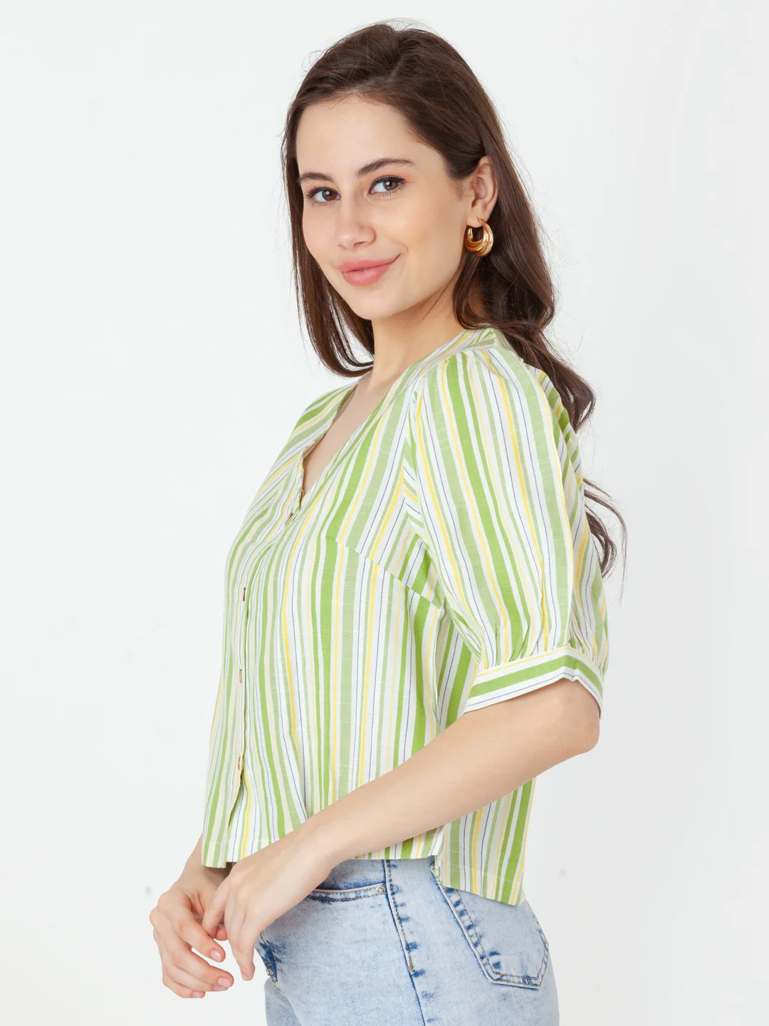 Green Striped Regular Top - Image 3