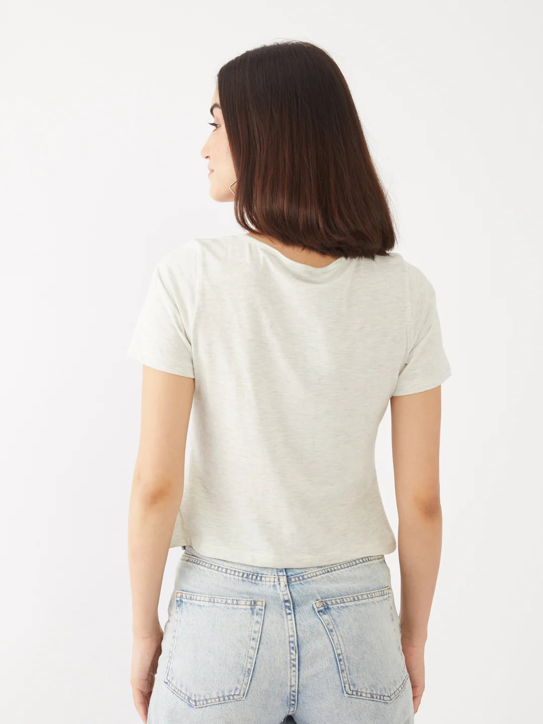 Grey Solid Crop Top - Image 4