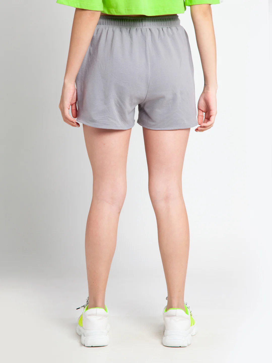 Grey Solid Shorts - Image 4