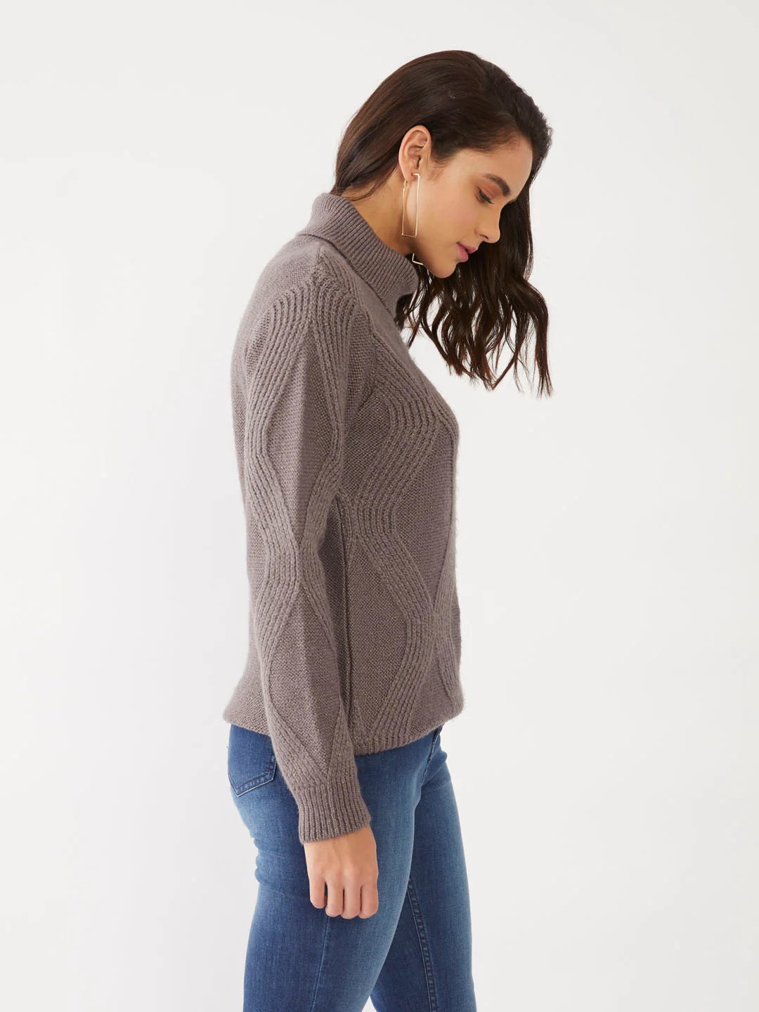 Grey Solid Sweater - Image 2