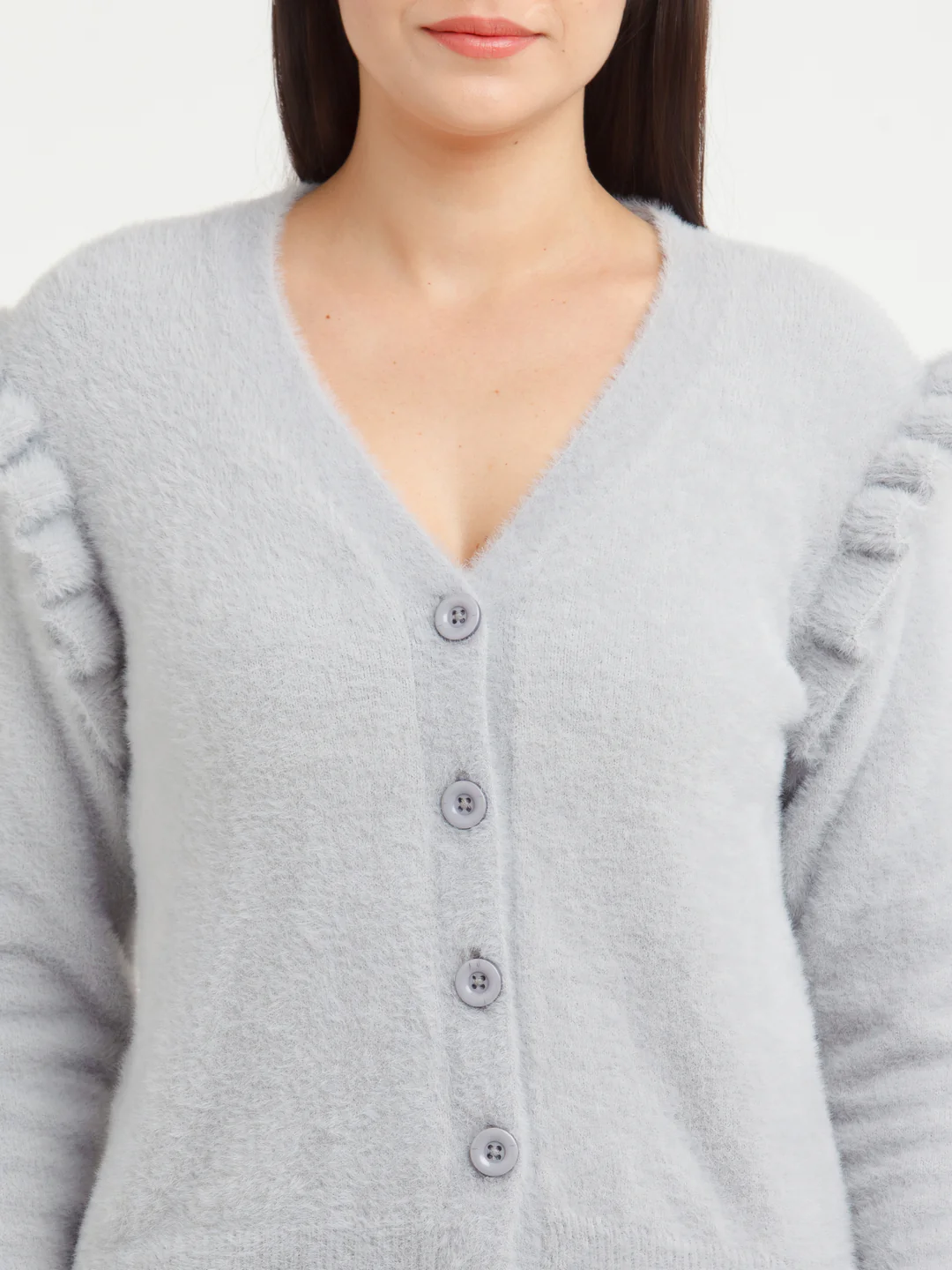 Grey Solid Sweater - Image 6