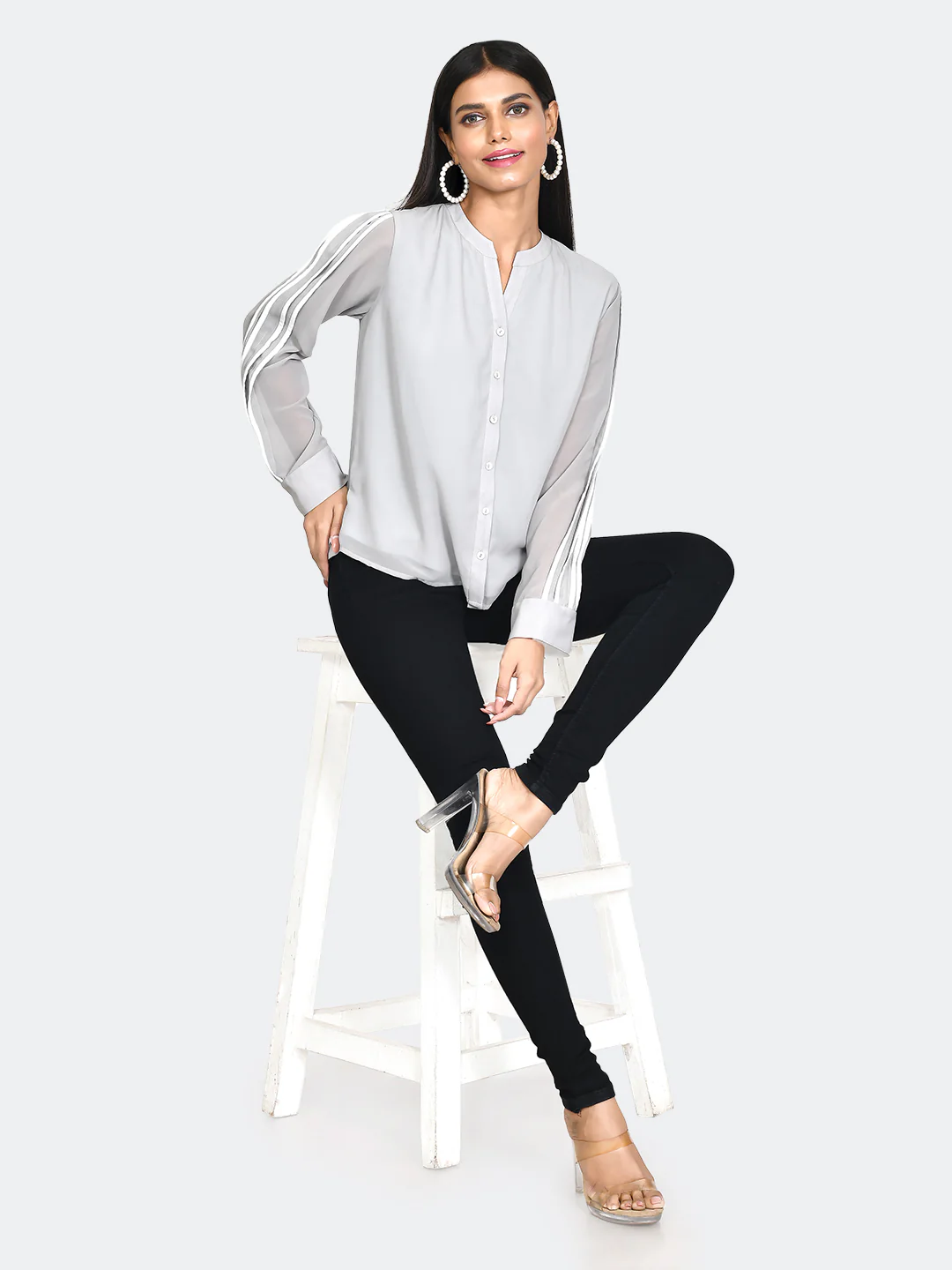 Grey Solid Top - Image 2