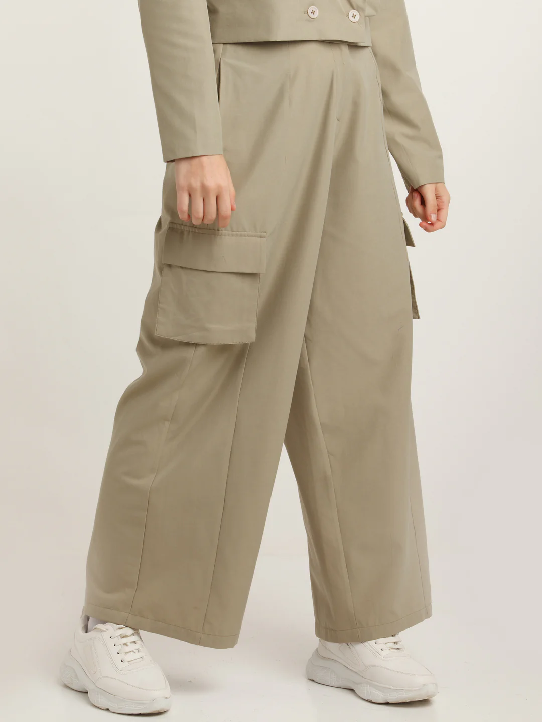 Grey Solid Utility Trouser - Image 3