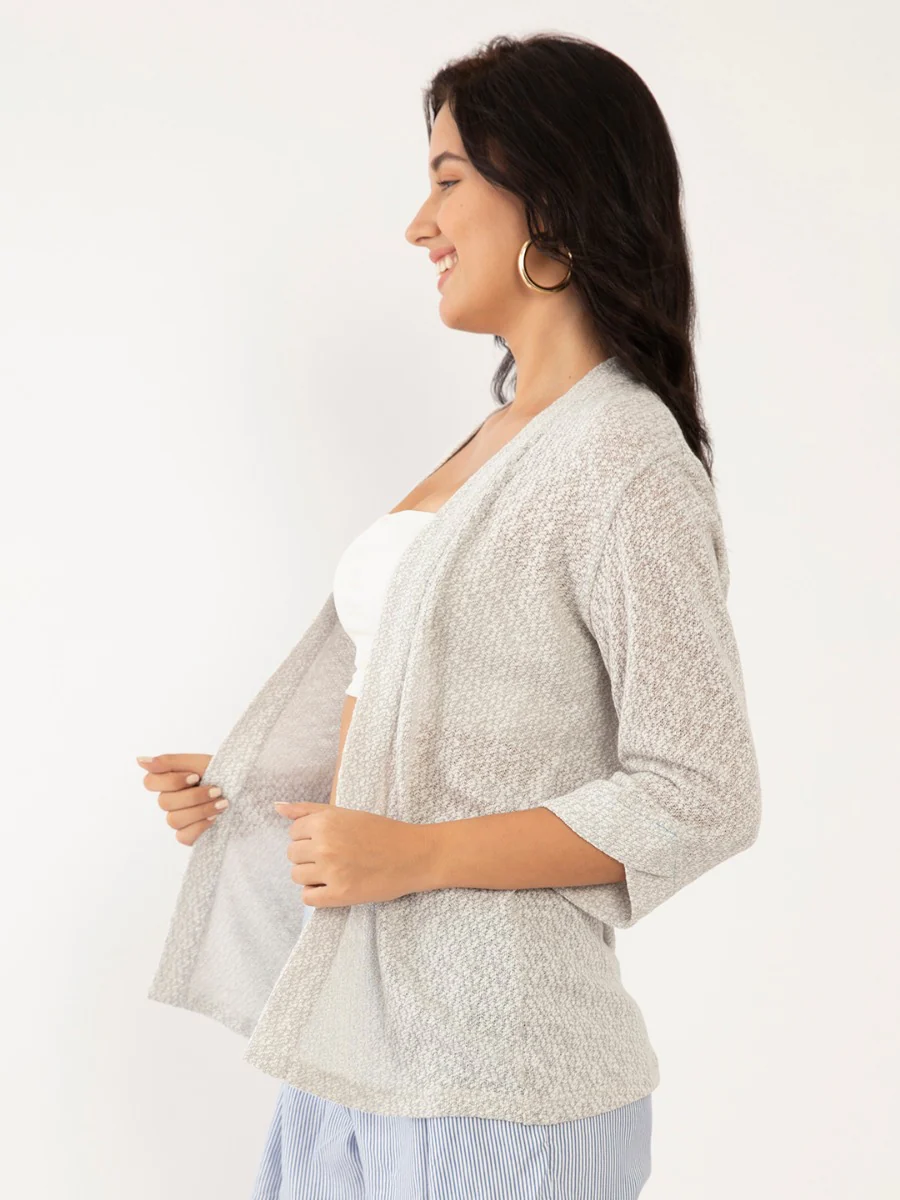 Grey Textured Shrug - Image 3
