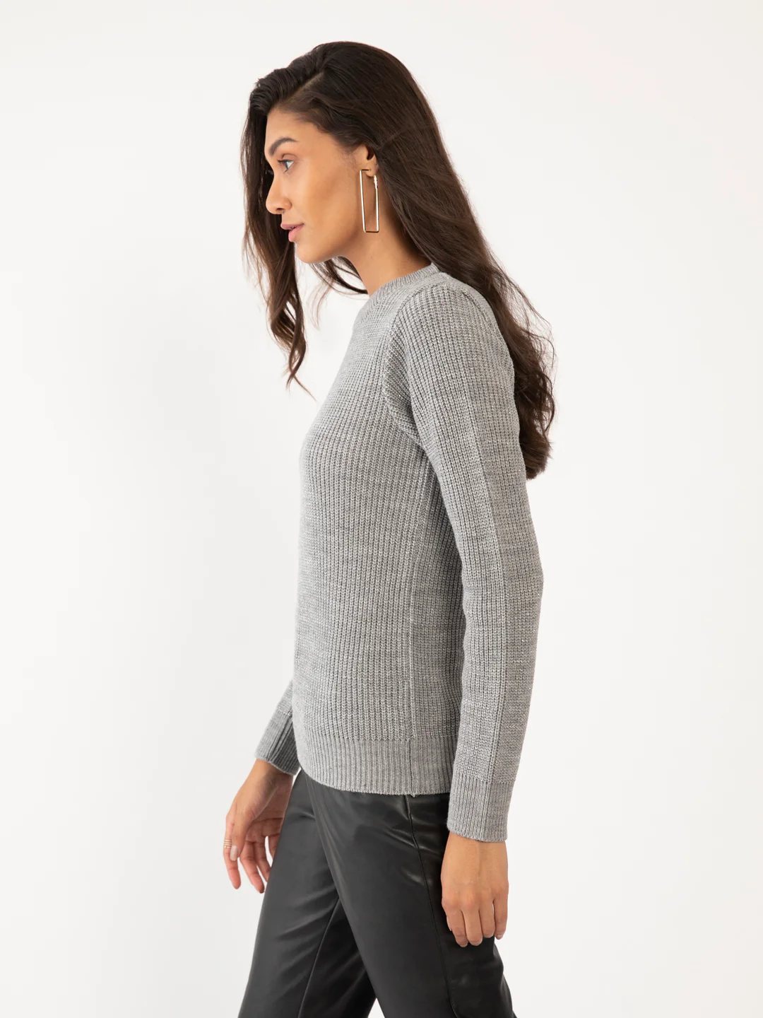 Grey Textured Sweater - Image 3