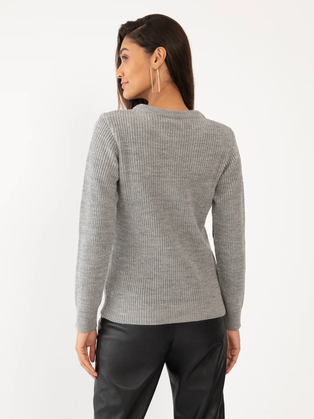 Grey Textured Sweater - Image 4