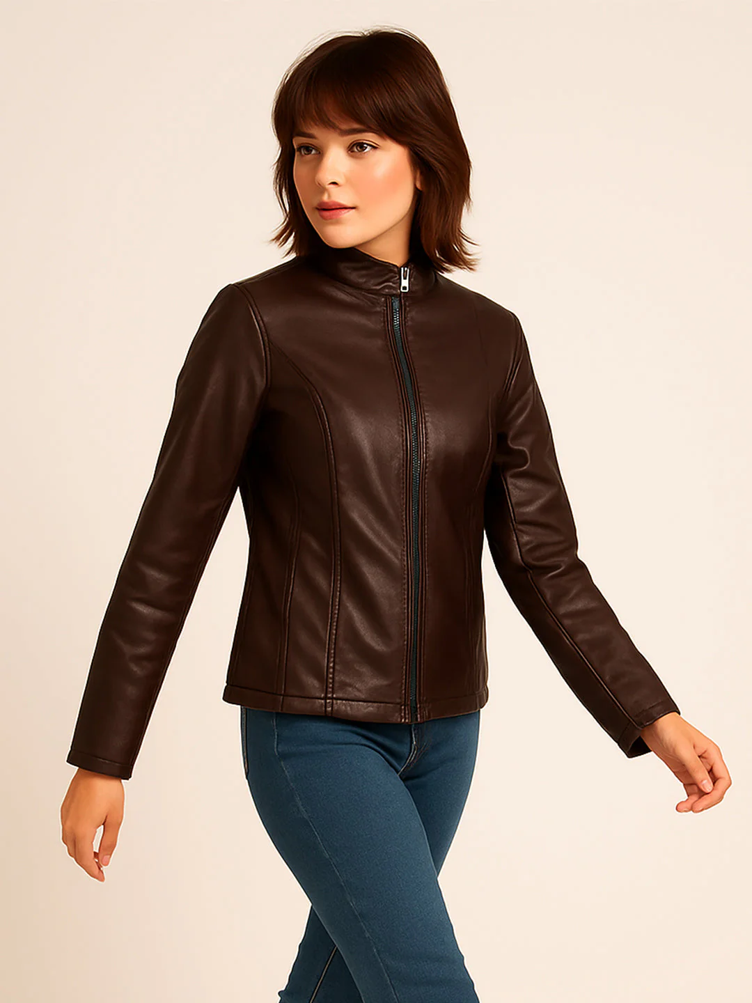 Wine Solid Full Sleeves Jacket - Image 2