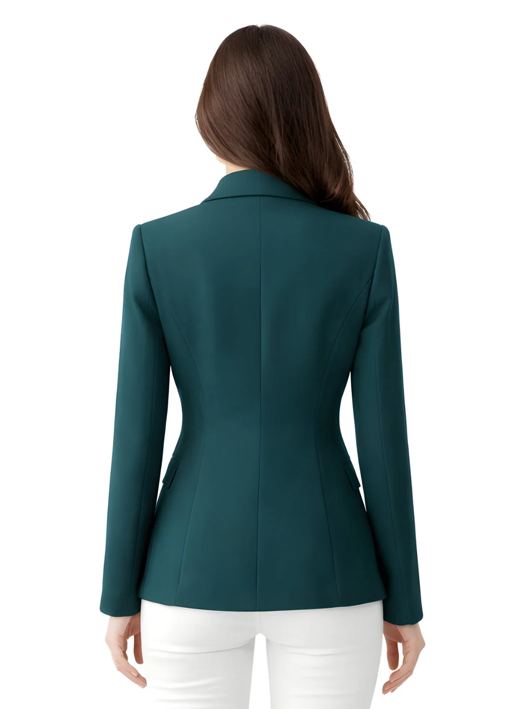 Green Solid Long Sleeves Blazers - Image 4