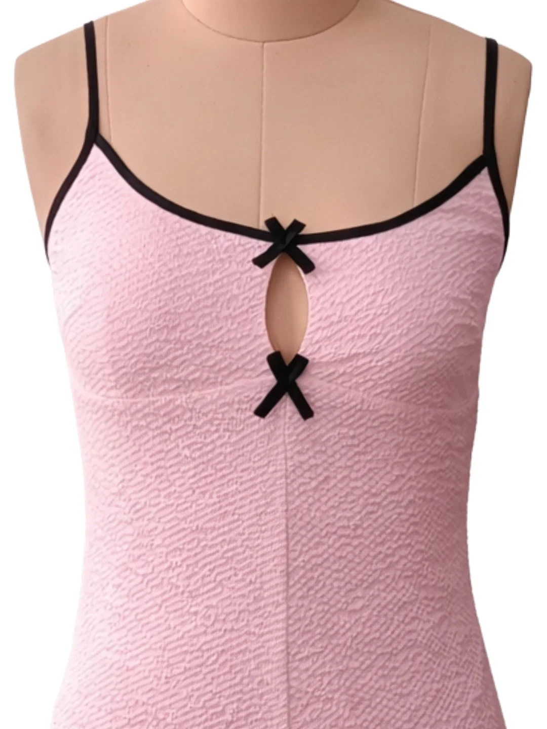 Pink Solid Shoulder Straps Playsuit - Image 5