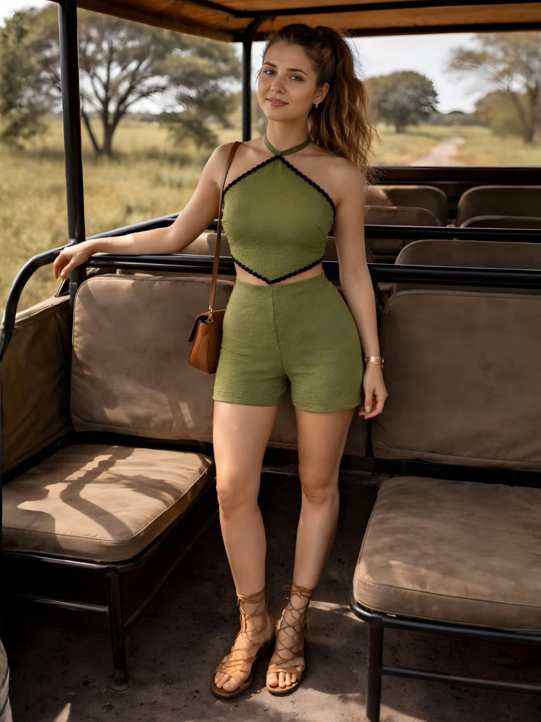 don't be basic Olive Solid Sleeveless Playsuit