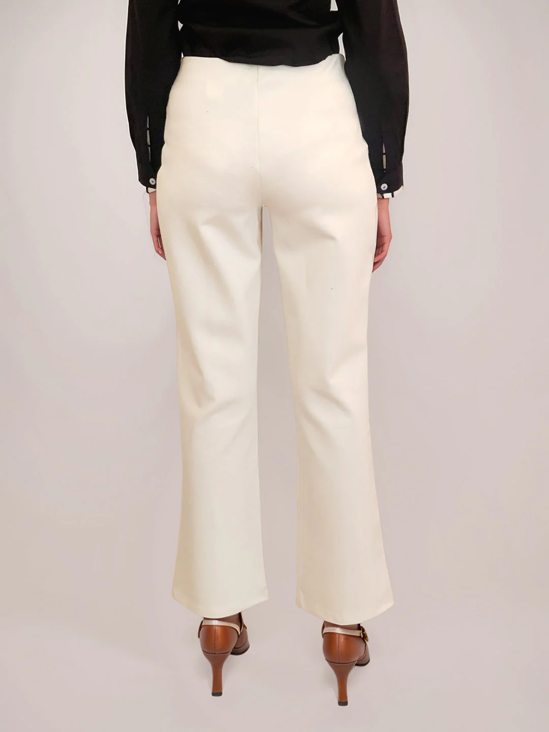 Zink London Women's White Solid Trouser - Image 4