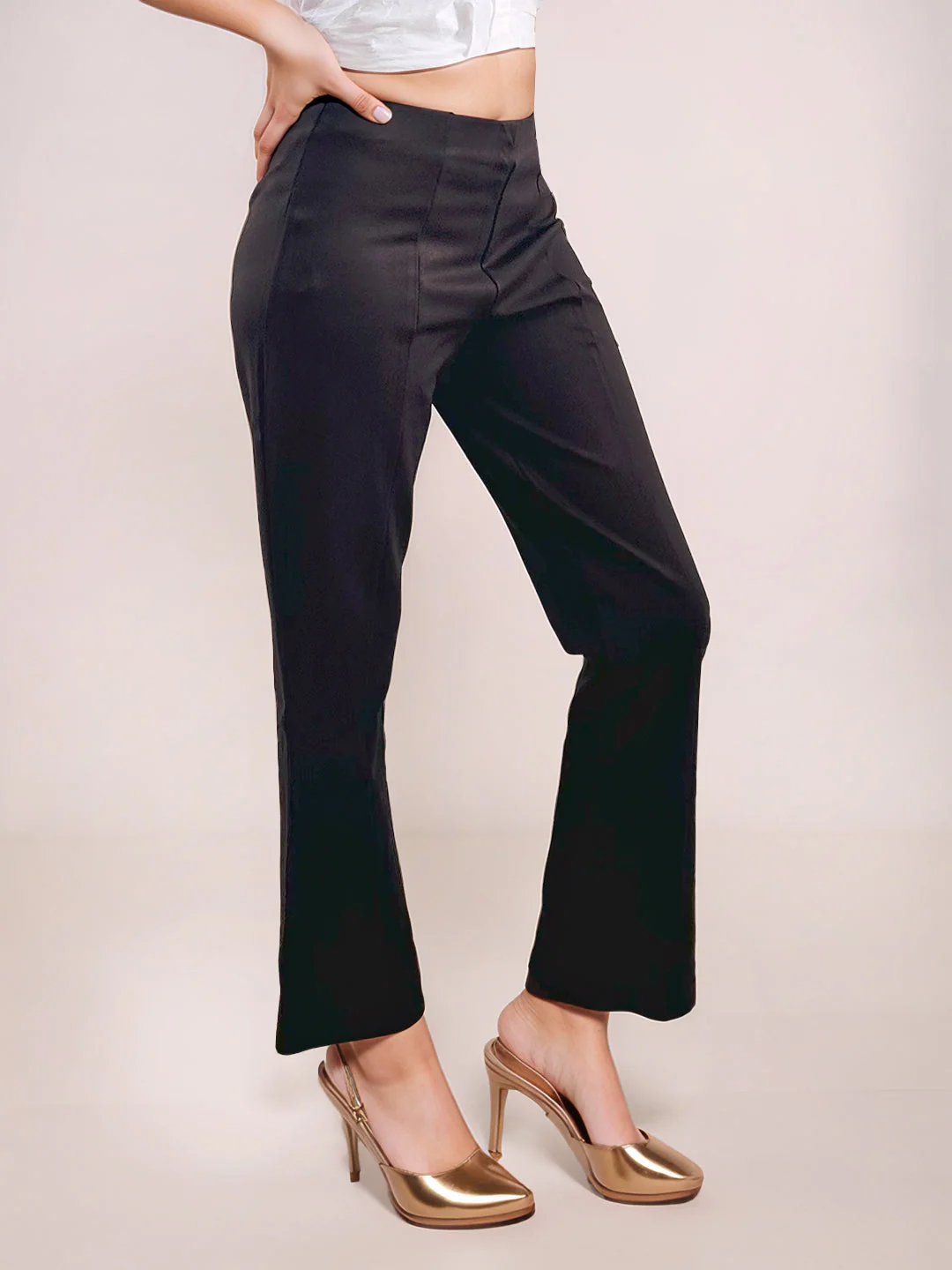 Zink London Women's Brown Solid Trouser - Image 3