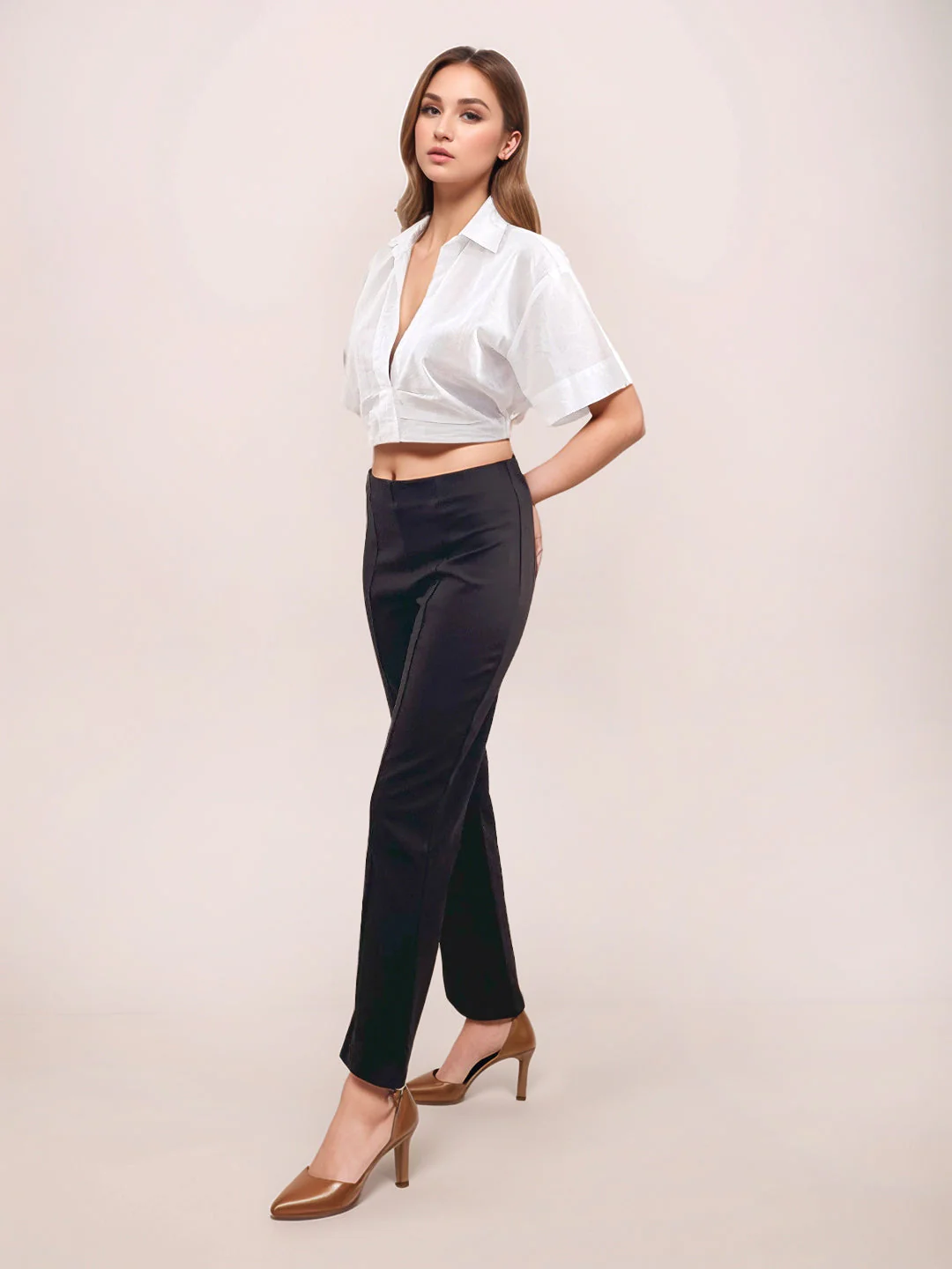 Zink London Women's Brown Solid Trouser - Image 5