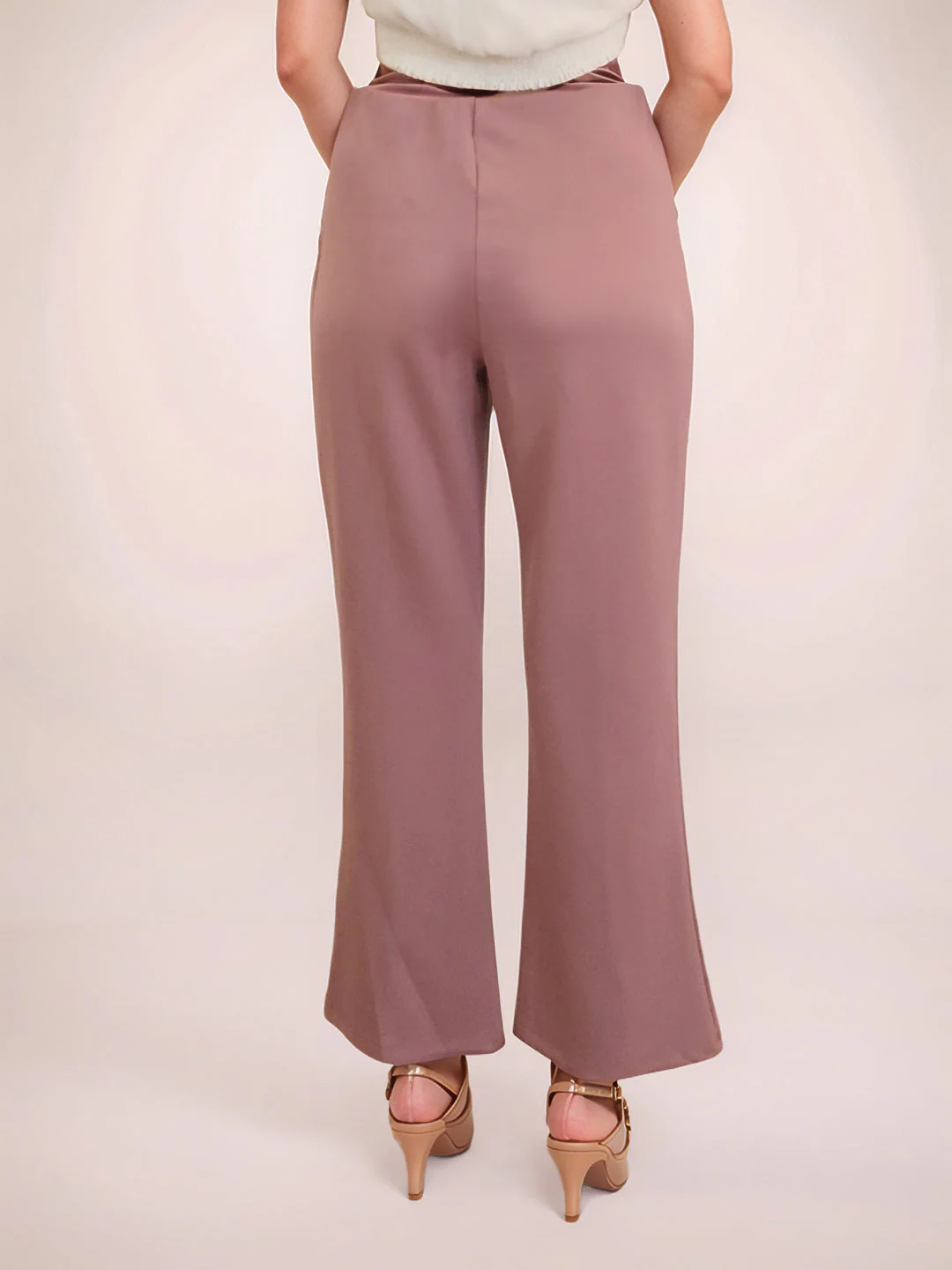Zink London Women's Pink Solid Trouser - Image 4