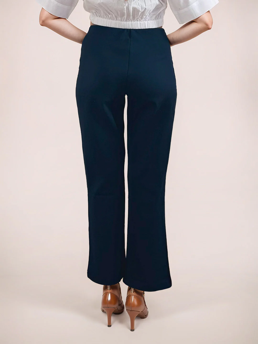 Zink London Women's Navy Solid Trouser - Image 4