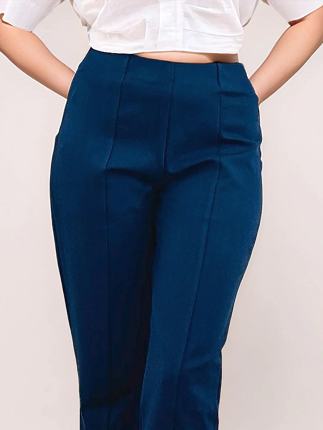 Zink London Women's Navy Solid Trouser - Image 6