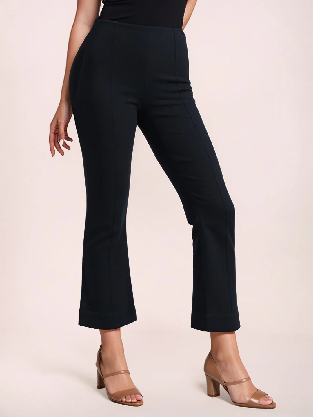 Zink London Women's BLACK Plain Trouser - Image 3
