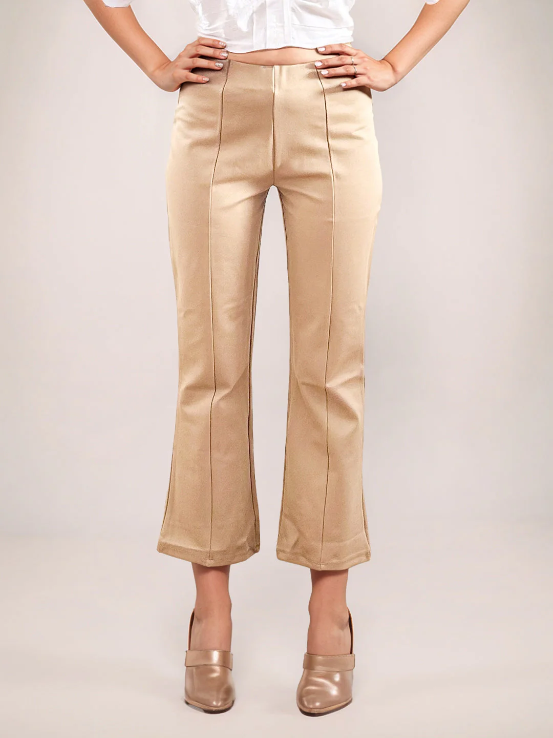 Zink London Women's Brown Solid Trouser - Image 2
