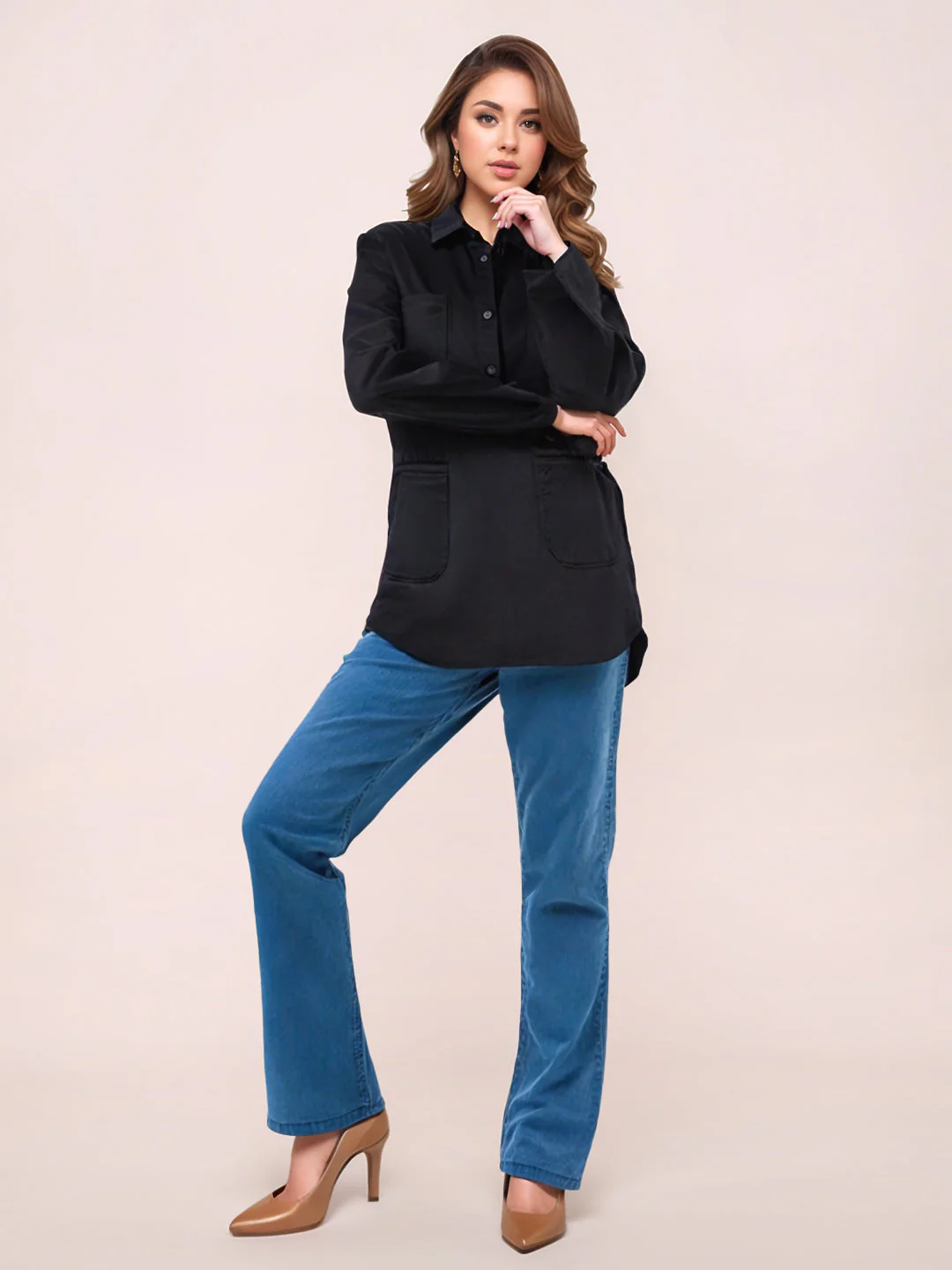 Zink London Women's Blue Plain Trouser - Image 5