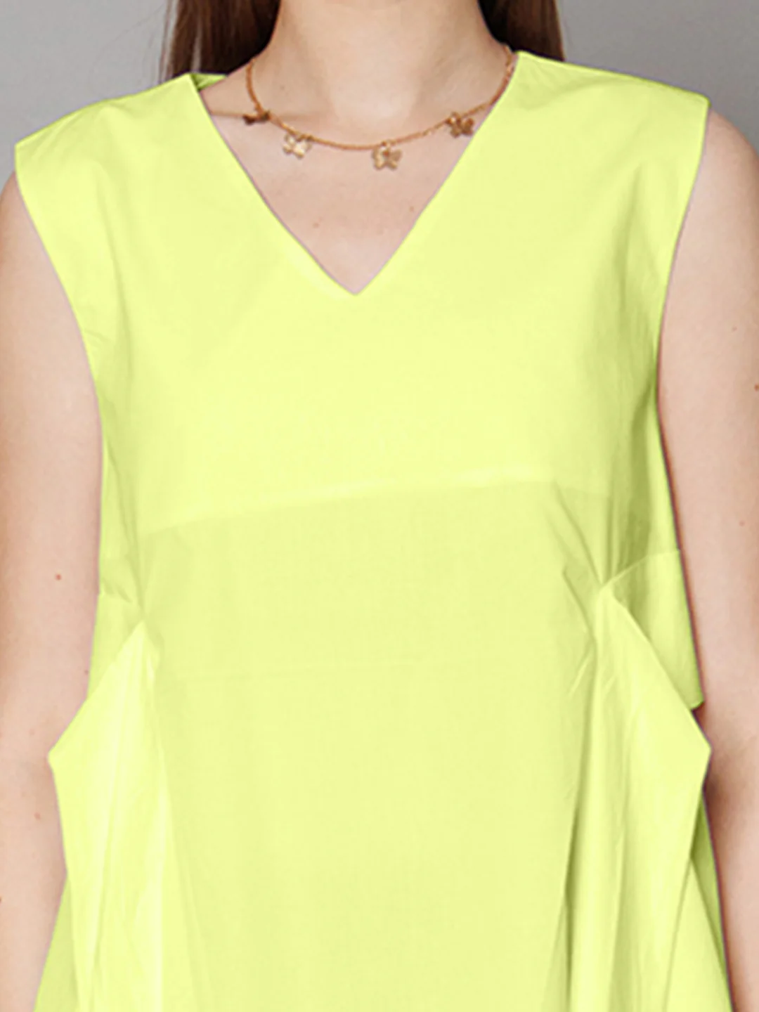 Lime Yellow Solid Relaxed Fit Top - Image 6