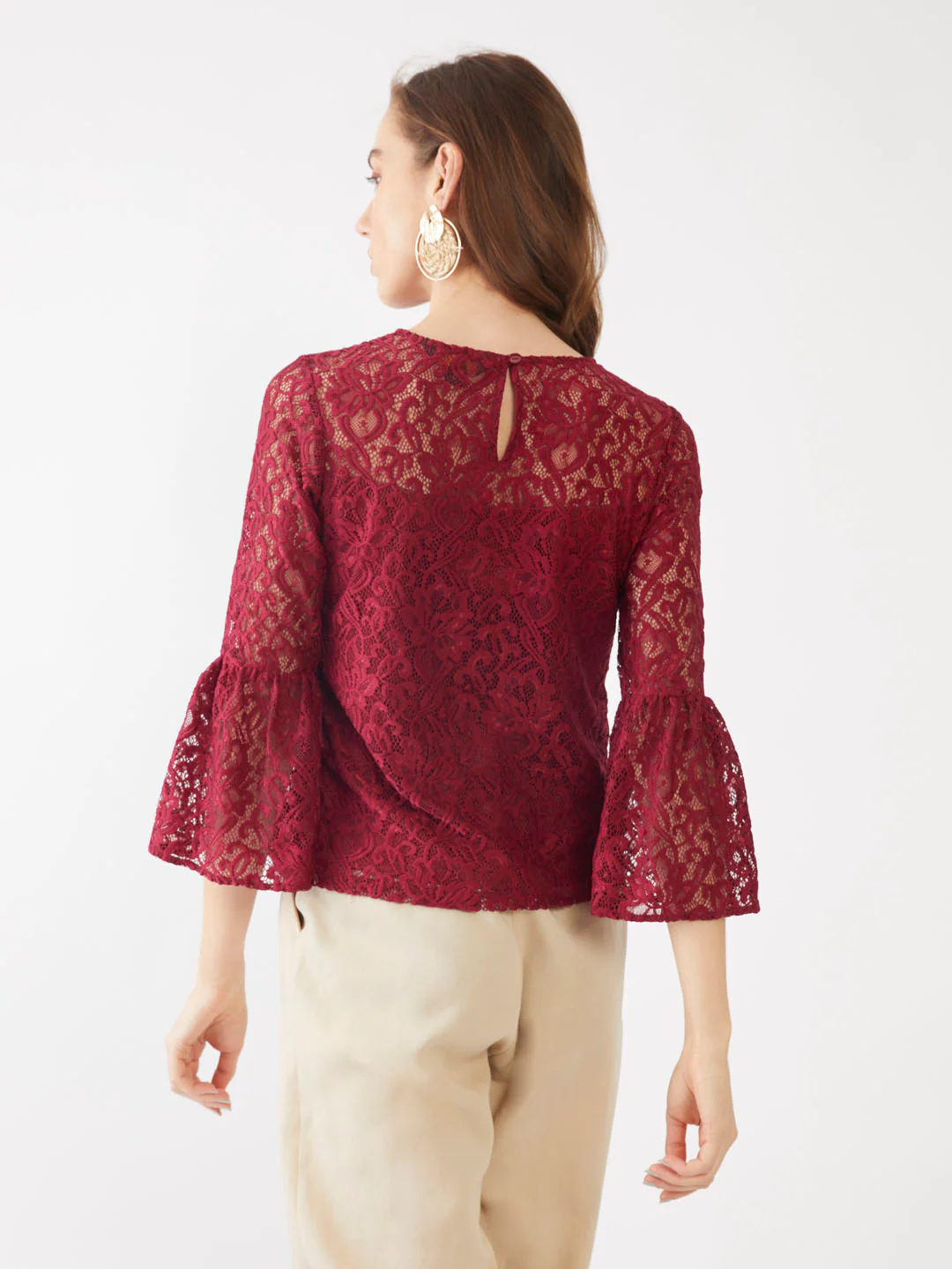 Maroon Lace Top - Image 4