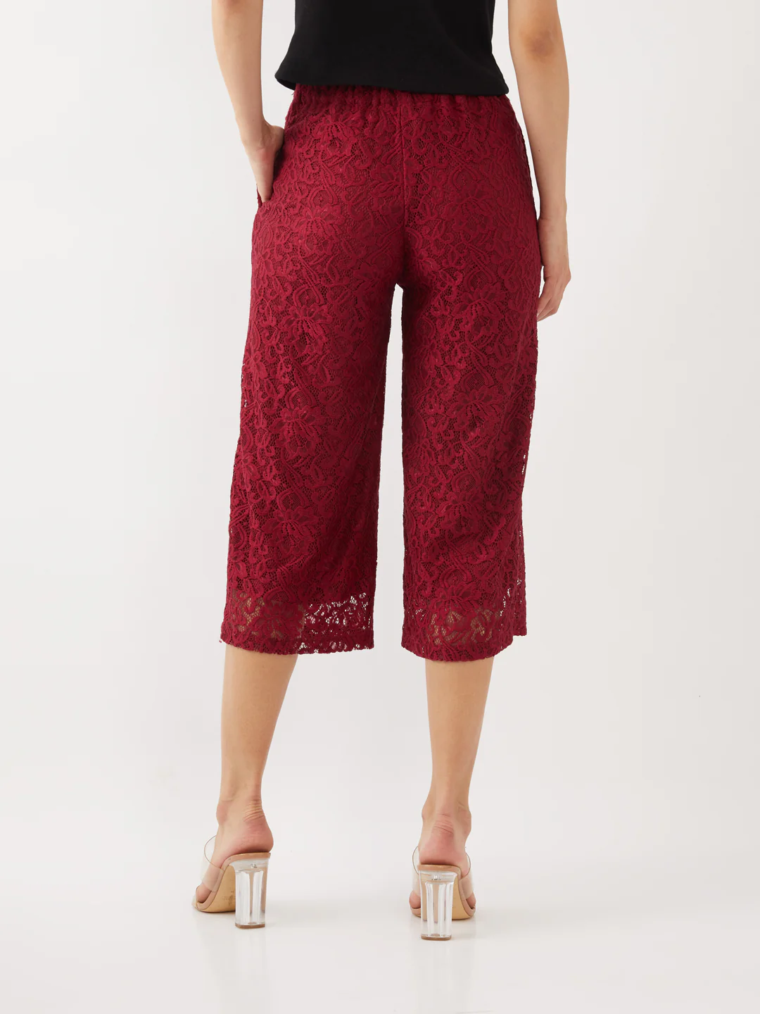 Maroon Lace Trouser - Image 4