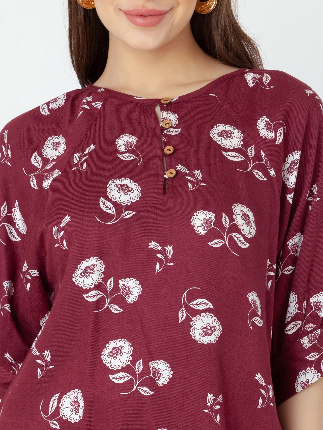 Maroon Printed Regular Top - Image 6