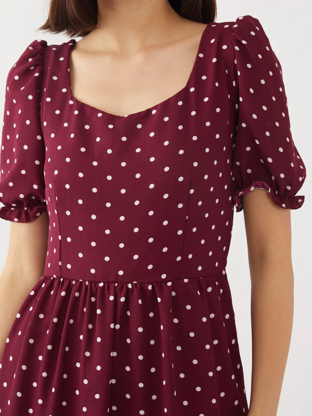 Maroon Printed Tiered Maxi - Image 5