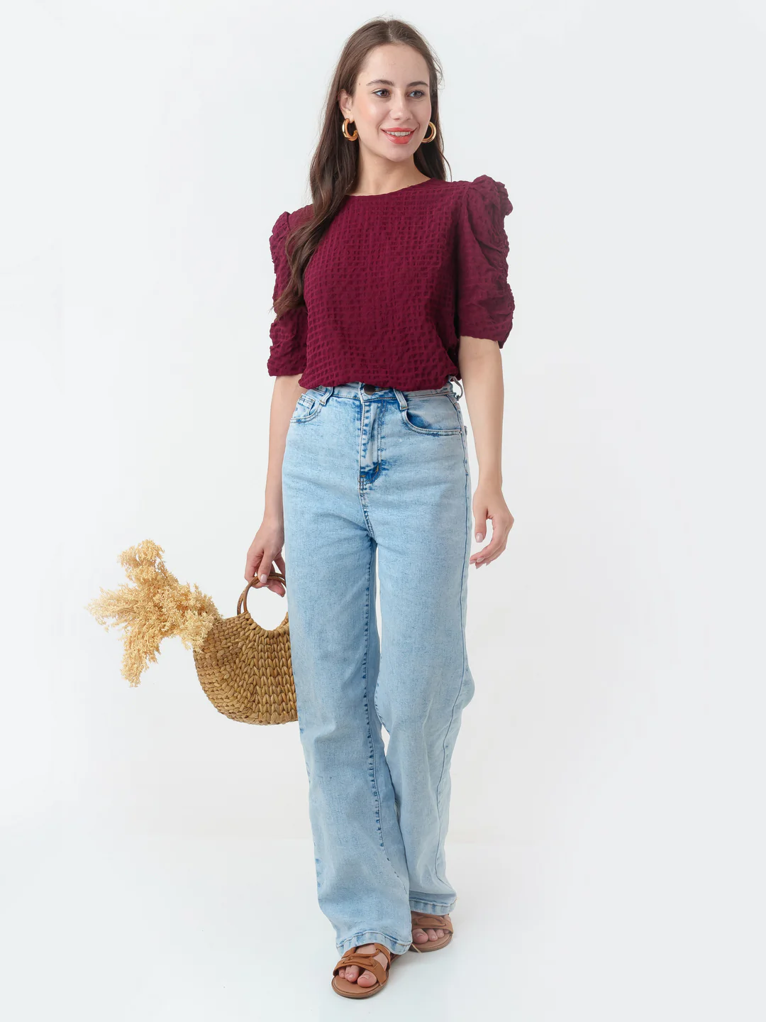 Maroon Self Design Top - Image 5
