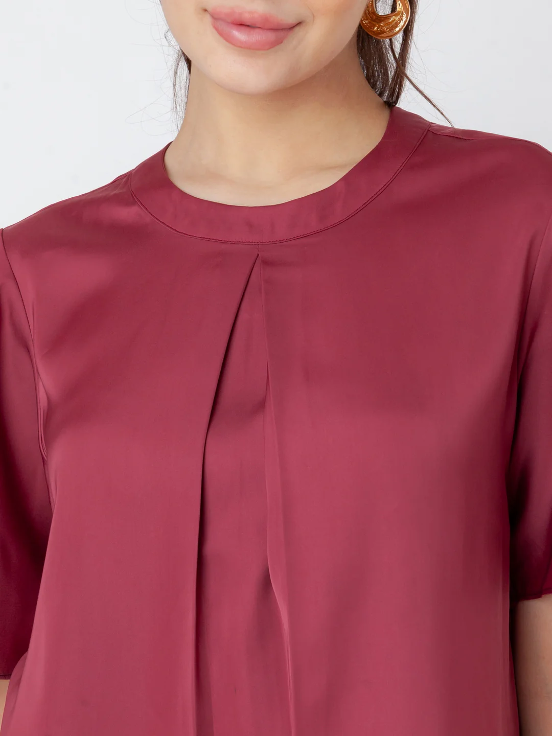 Maroon Solid Regular Top - Image 6