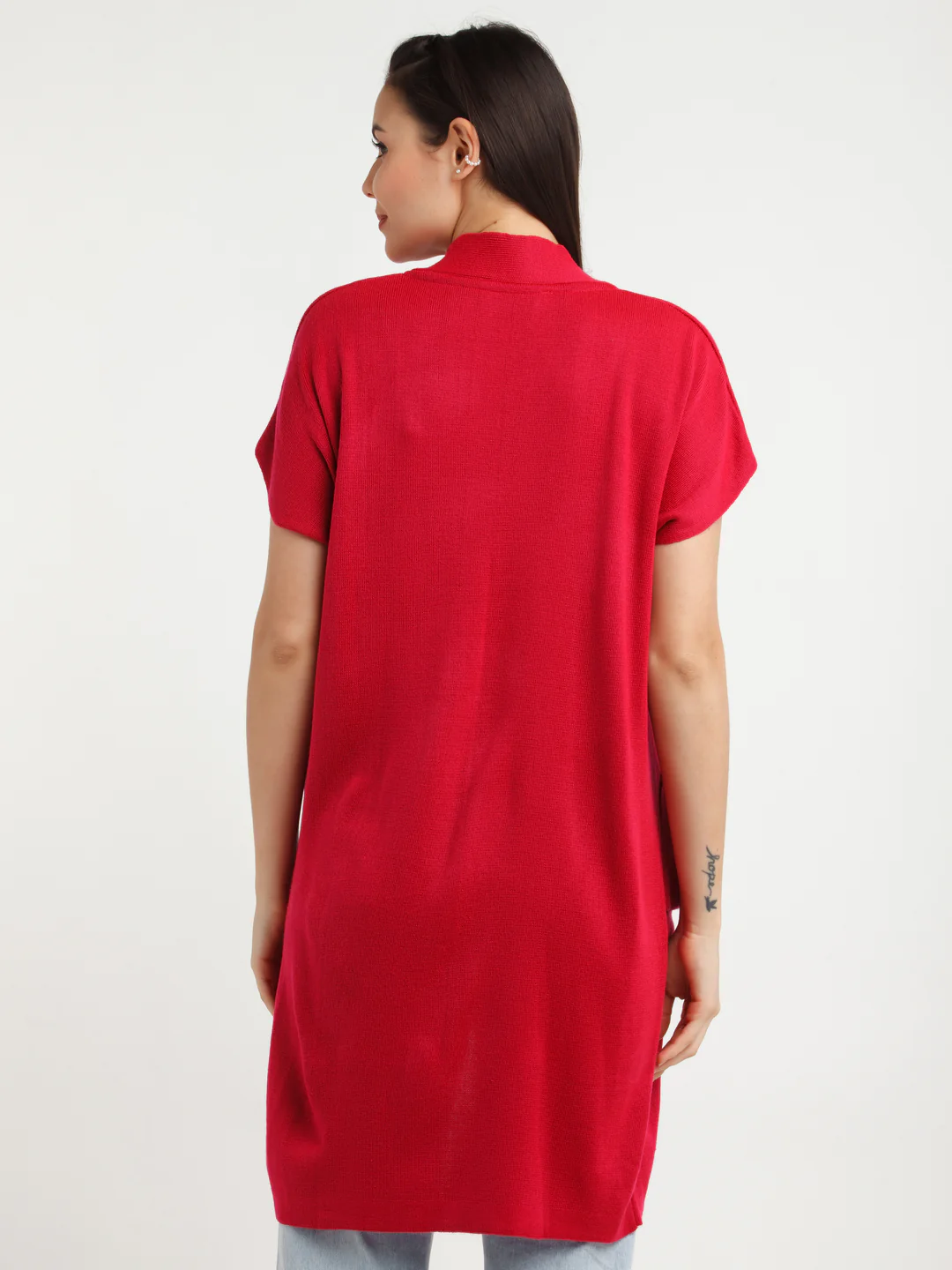 Maroon Solid Shrug - Image 3
