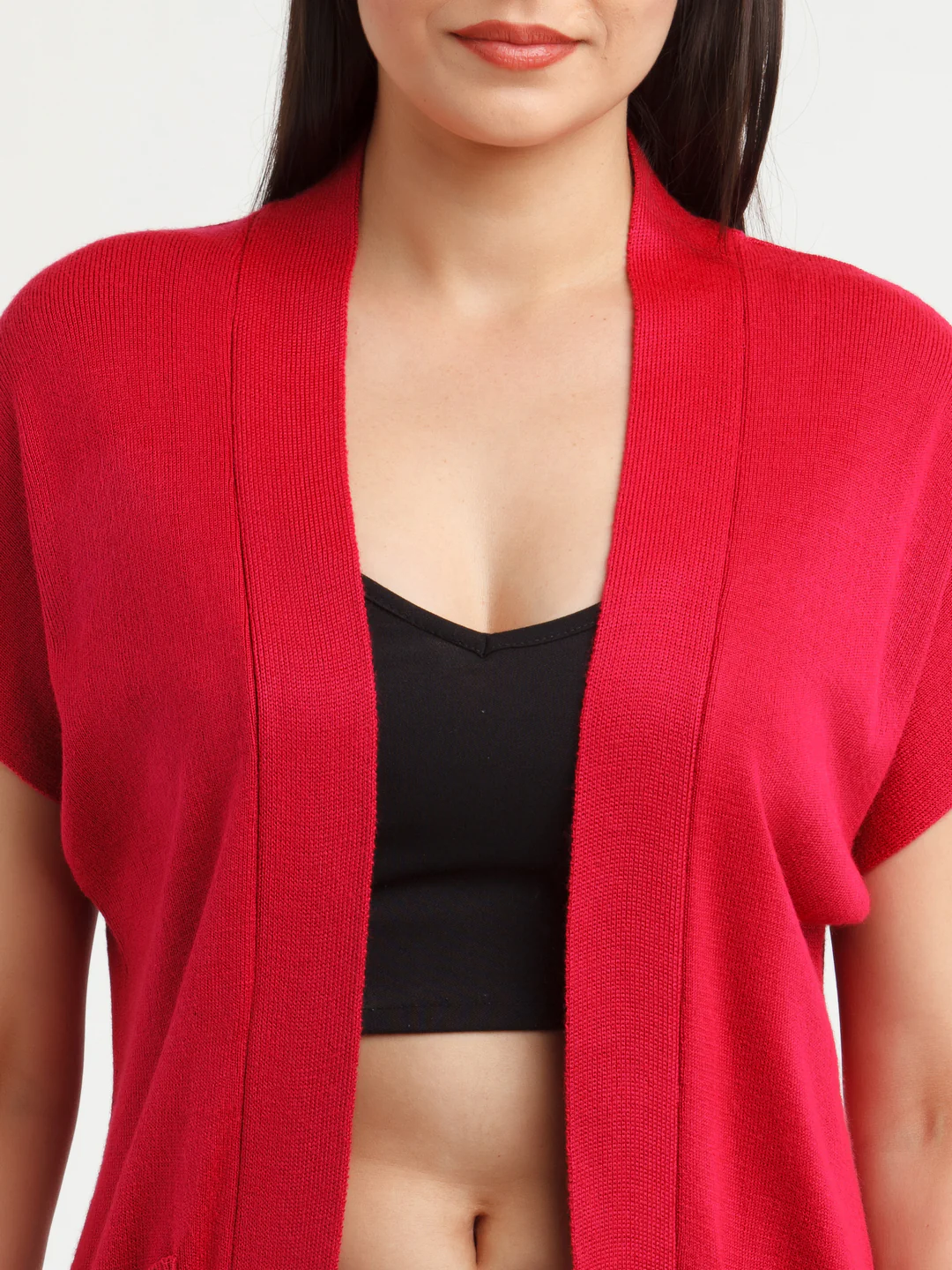 Maroon Solid Shrug - Image 6
