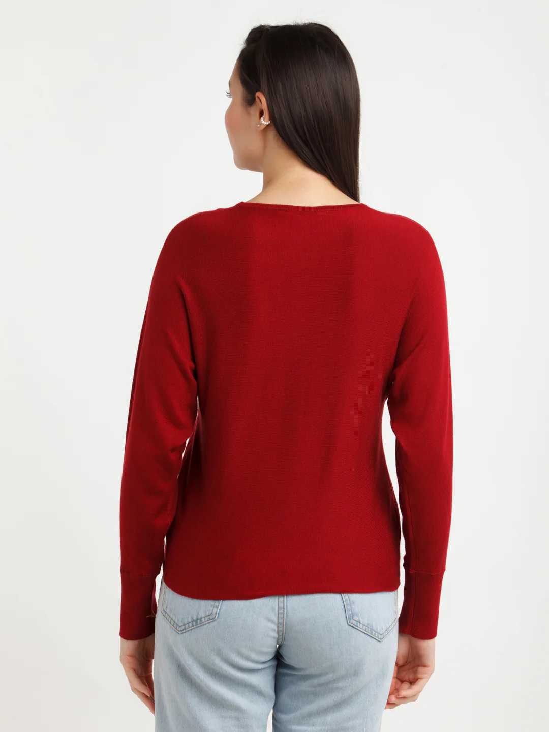 Maroon Solid Sweater - Image 4