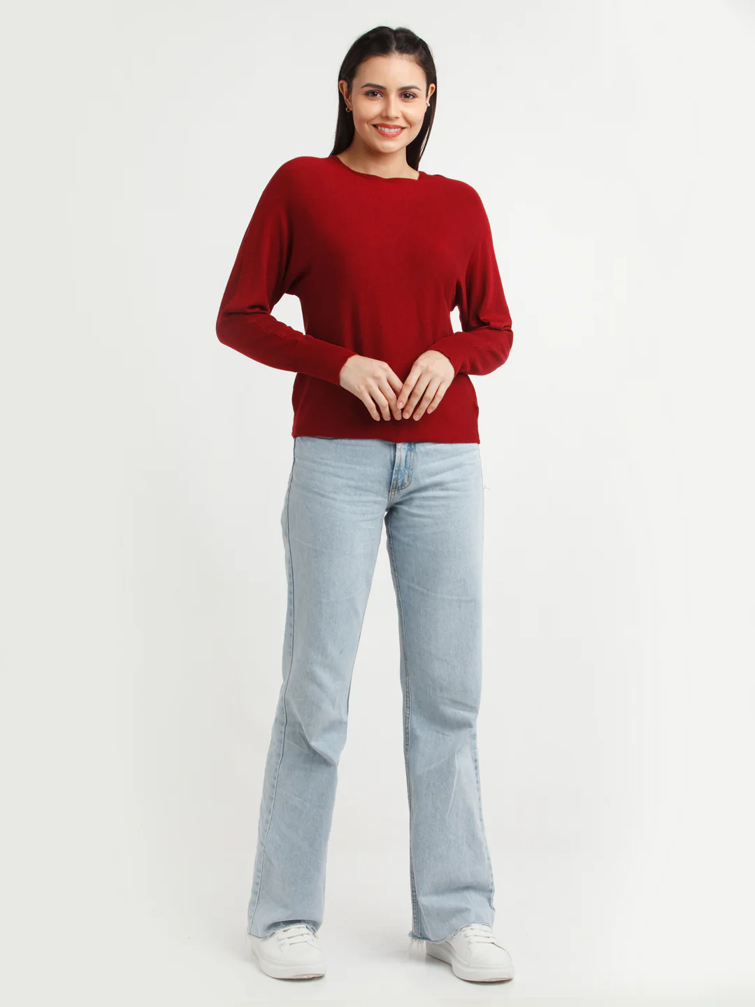 Maroon Solid Sweater - Image 5